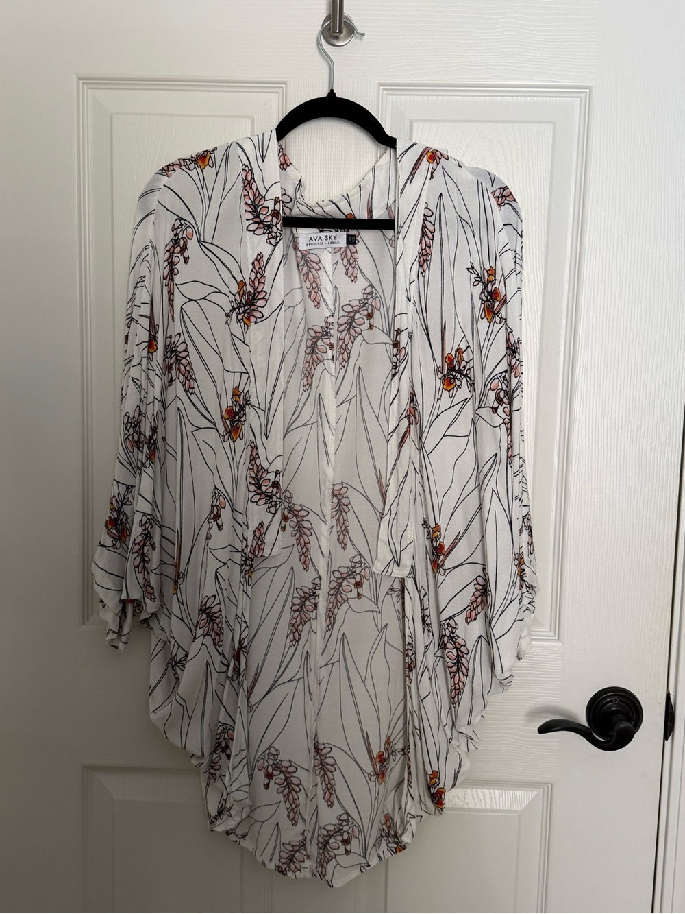 Ava Sky Ginger Floral Tunic Jacket or Kaftan